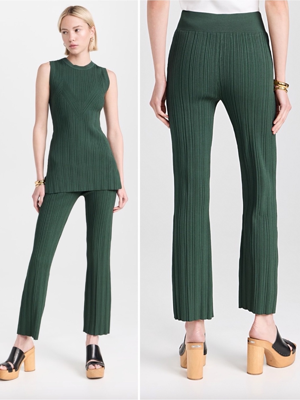 Veronica Beard Semma Top Massaro Pants Set Green